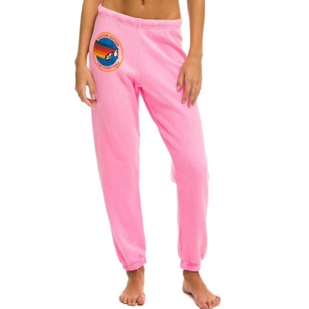 nwt aviator nation hamptons neon pink sweatpants 💘